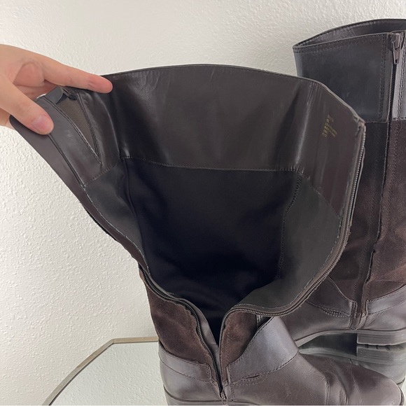 RALPH LAUREN Dark Brown Suede Leather Sulita Harness Tall Knee High Riding Boots - Picture 11 of 12